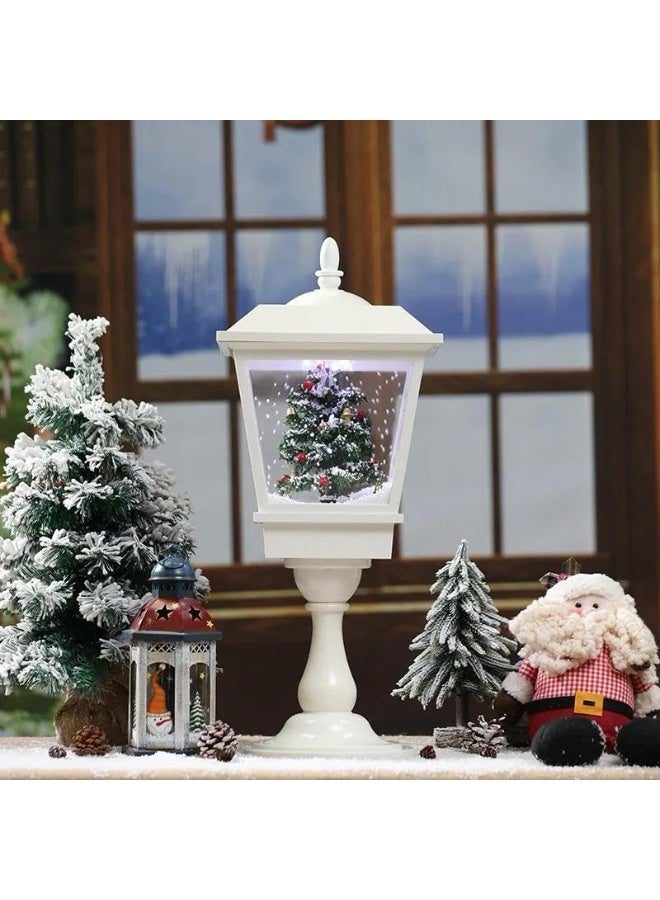 MADO GALLERY HOME DECOR Christmas Street Lamp colors Red or white 64-180 cm tall with Light, Cascading Snow, and Christmas Music, for Festive Holiday & Christmas decorations (WHITE, 64 CM / 25 INCHES) - Image 1