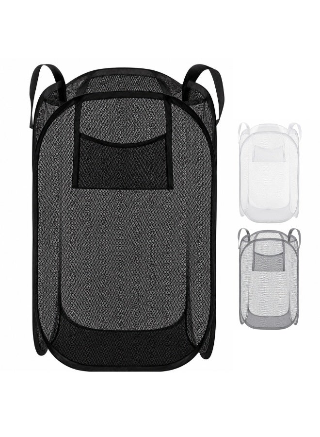 Lukadah Collapsible Mesh Laundry Hamper with Handles, Foldable Pop Up Laundry Basket, Large Capacity Clothes Storage Bin with Front Pocket, Portable Laundry Organizer for Bedroom, Bathroom, Dorm, Nursery & Home, 1 Piece, Multicolor Available - Image 1