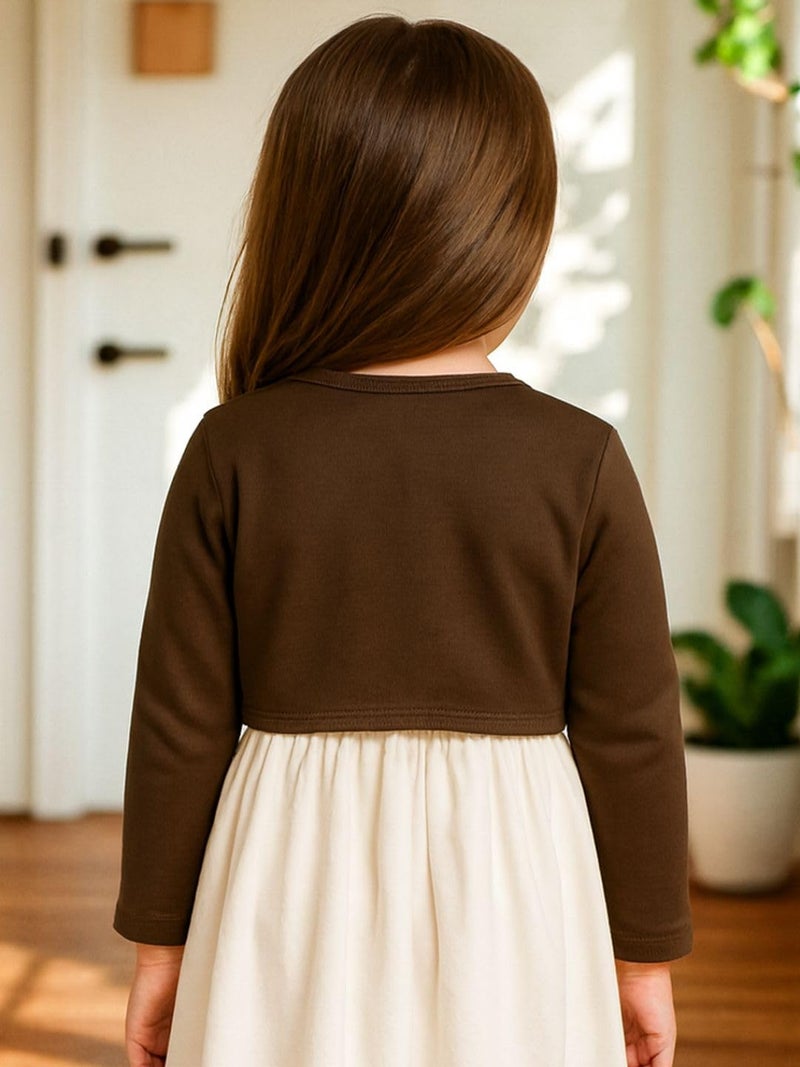 KRYPTIC Kids Girls Crop Length Cotton Shrug – Soft Lightweight Open Front Layer for Stylish Everyday Wear - Image 2