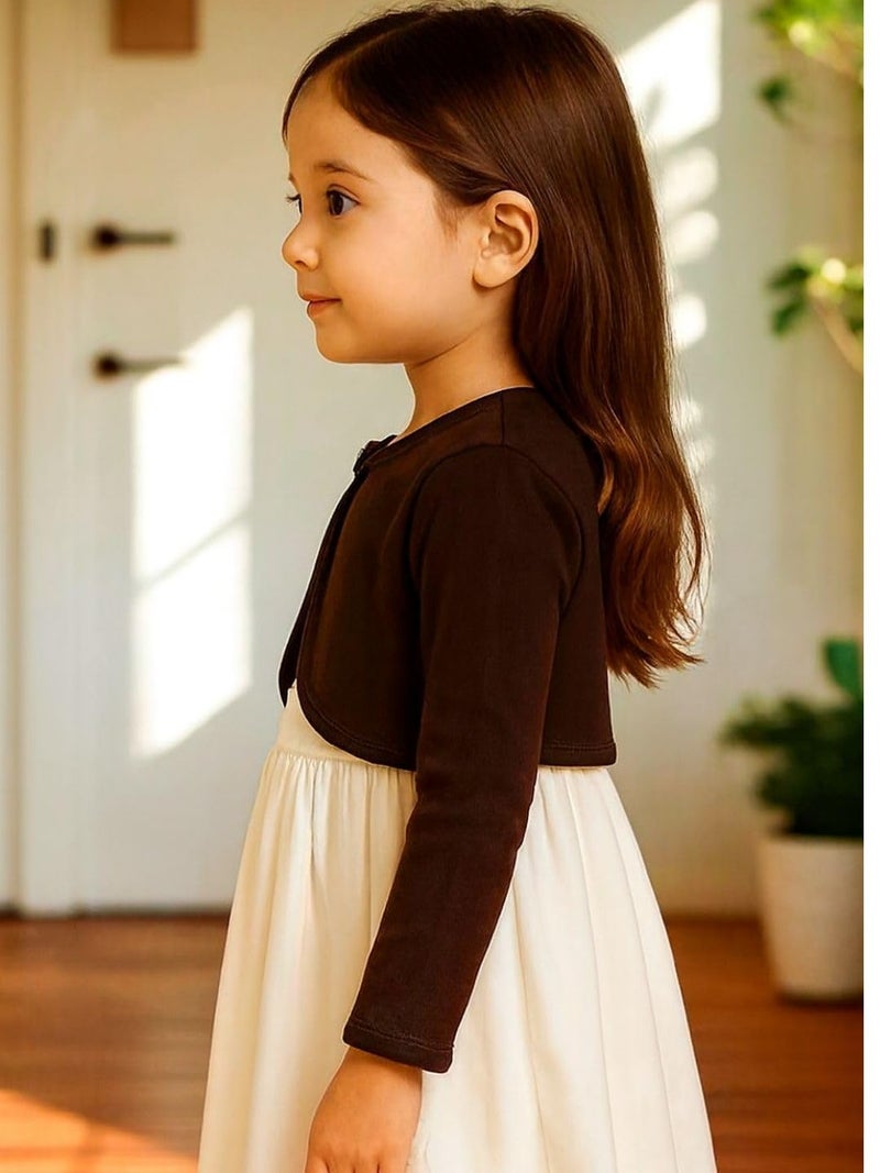 KRYPTIC Kids Girls Crop Length Cotton Shrug – Soft Lightweight Open Front Layer for Stylish Everyday Wear - Image 4