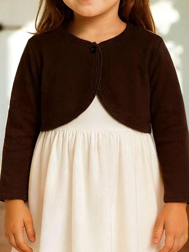 KRYPTIC Kids Girls Crop Length Cotton Shrug – Soft Lightweight Open Front Layer for Stylish Everyday Wear - Image 5