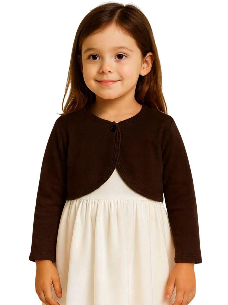 KRYPTIC Kids Girls Crop Length Cotton Shrug – Soft Lightweight Open Front Layer for Stylish Everyday Wear - Image 1