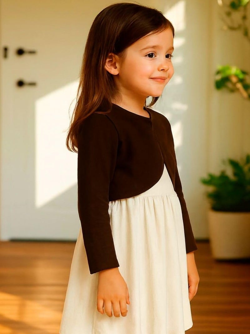 KRYPTIC Kids Girls Crop Length Cotton Shrug – Soft Lightweight Open Front Layer for Stylish Everyday Wear - Image 3