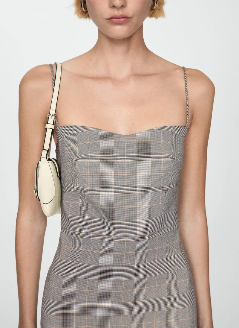 MANGO Plaid Mini Dress