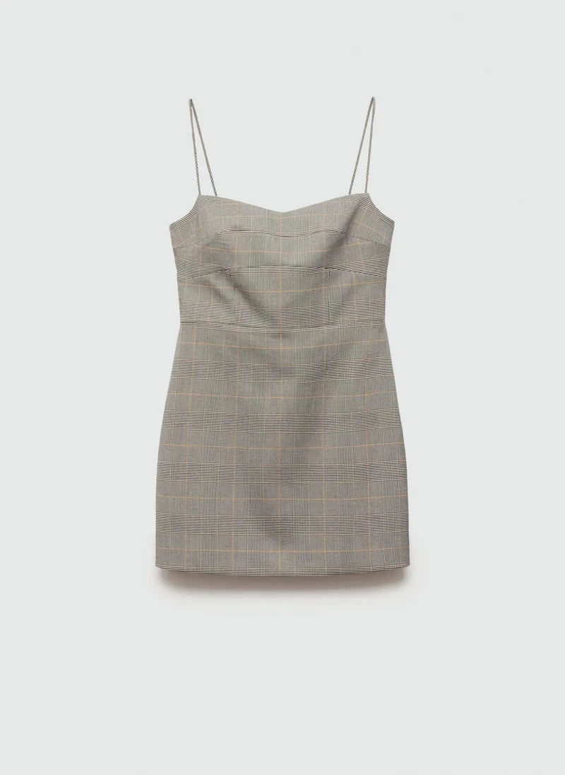 MANGO Plaid Mini Dress