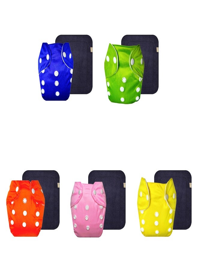 Dumbledo Lite Cloth Diaper with Black Insert (Pack of 5) | Hypoallergenic | 6-Layer Absorbent Pad | Quick Dry | Everyday Diapering Essential | 3 Months - 2 Years | Unisex Baby - Image 1