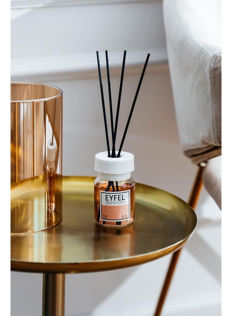EYFEL EYFEL Powder Reed Diffuser, 120ml (4.05 fl oz) | Premium Eau de Parfum | Clean & Soft Scent with Natural Sticks for Home & Bathroom - Image 2