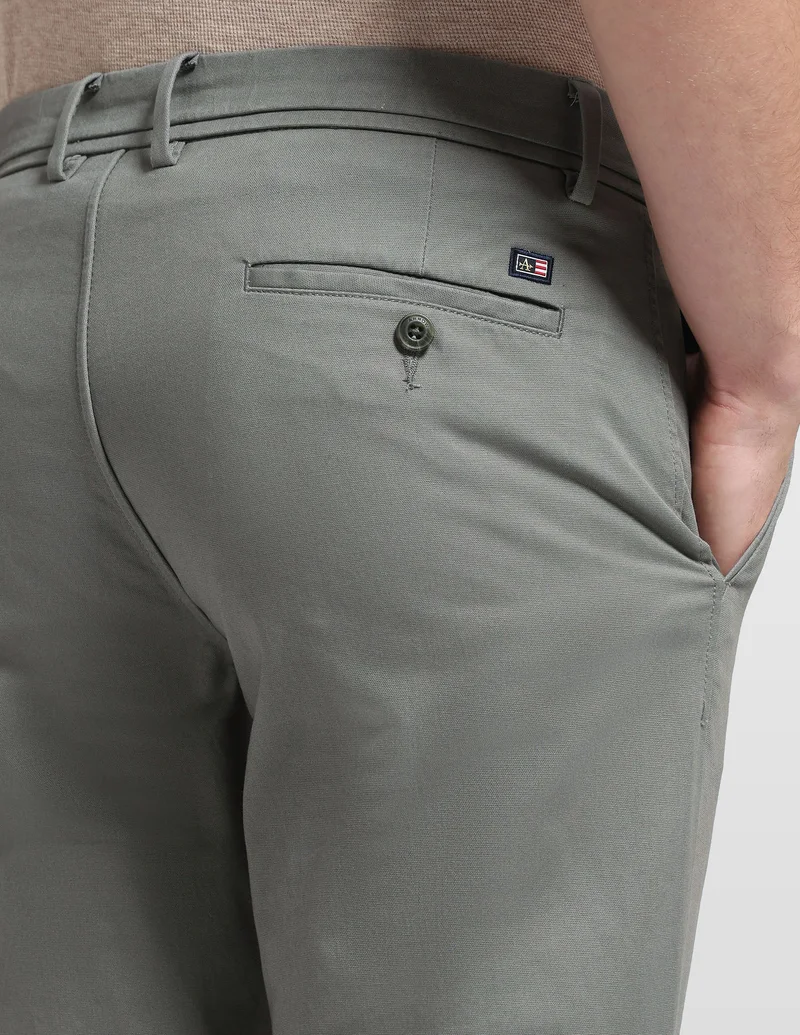 Arrow Stone Hudson Regular Fit Solid Trousers for Men | Best Price UAE