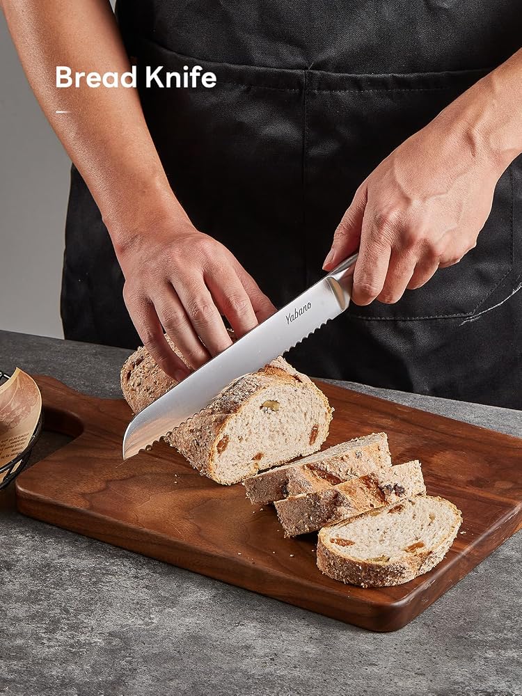 Yabano Knife Block Set, 7 Piece Kitchen Knife Set Stainless Steel with Integrated Sharpener, Professional Kitchen Knife Set with Scissors Block, Sharp Knives for Home - Image 4