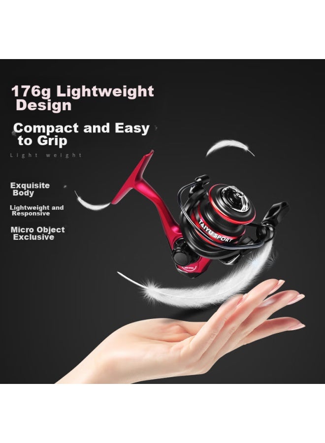 Taiyu Metal Micro Spinning Reel, High-speed Ratio 6.2:1, Diagonal Spout, Shallow Line Cup 1000#, Load Relief Alarm Fishing Reel - Image 2