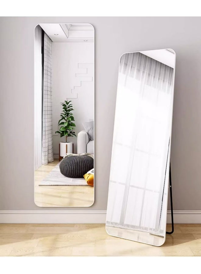 Noon East Full Length Mirror 160x45cm, Floor Mirrors Free-Standing Leaning Large Bedroom Dressing Mirror, Full Body Mirror with Stand for Living Room, Bedroom White - Image 1