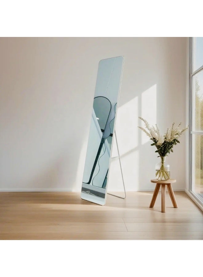 Noon East Full Length Mirror 160x45cm, Floor Mirrors Free-Standing Leaning Large Bedroom Dressing Mirror, Full Body Mirror with Stand for Living Room, Bedroom White - Image 3