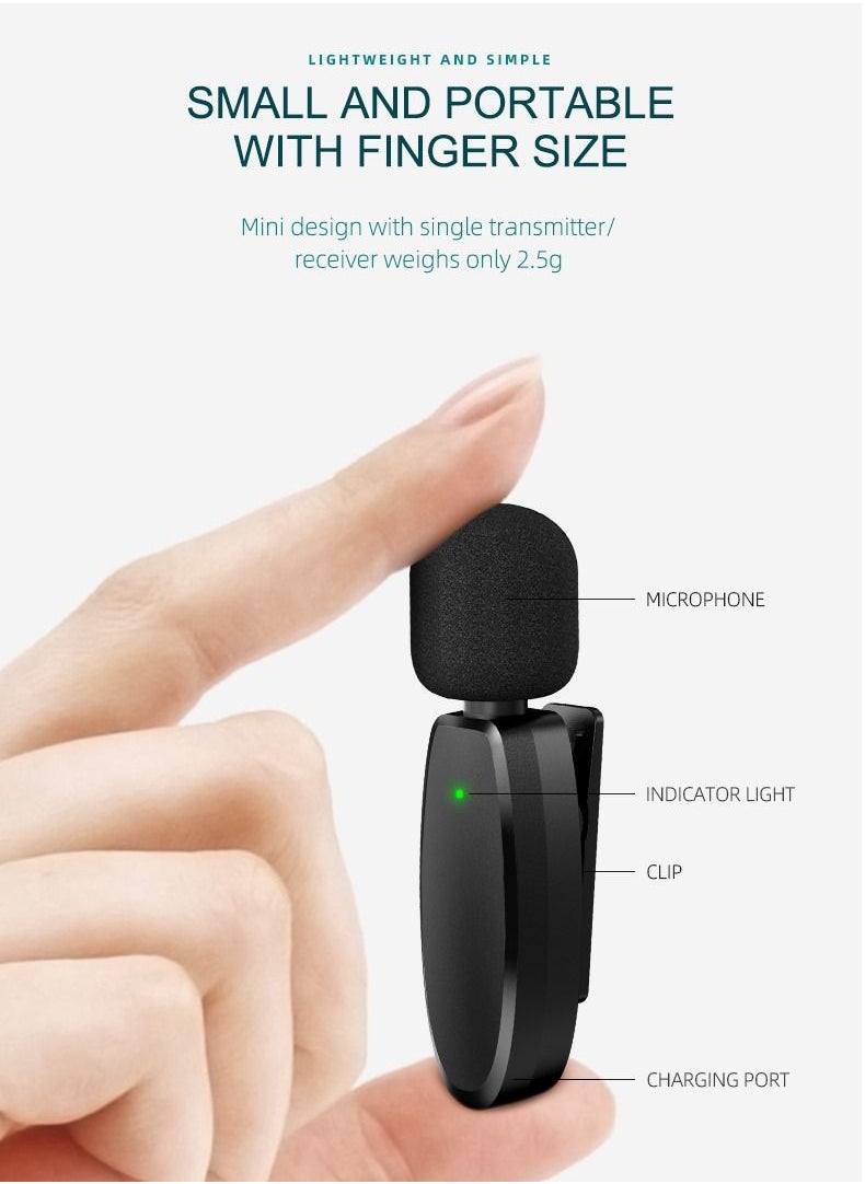 Multifunctional 3 in 1 receiver wireless recording microphone lavalier collar lapel microphone use for smartphone PC Camera