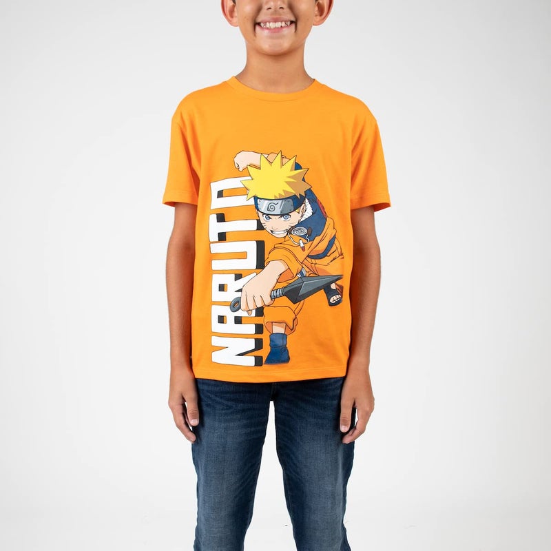 Bioworld Naruto Uzumaki Crew Neck Short Sleeve 4pk Boy's Tees-Small Multicolored - Image 4