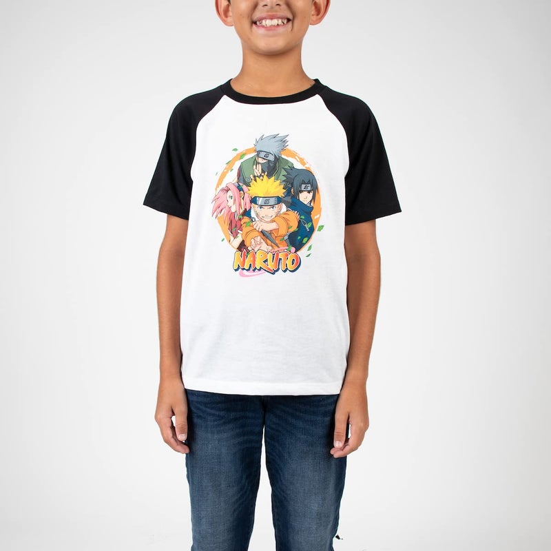 Bioworld Naruto Uzumaki Crew Neck Short Sleeve 4pk Boy's Tees-Small Multicolored - Image 5