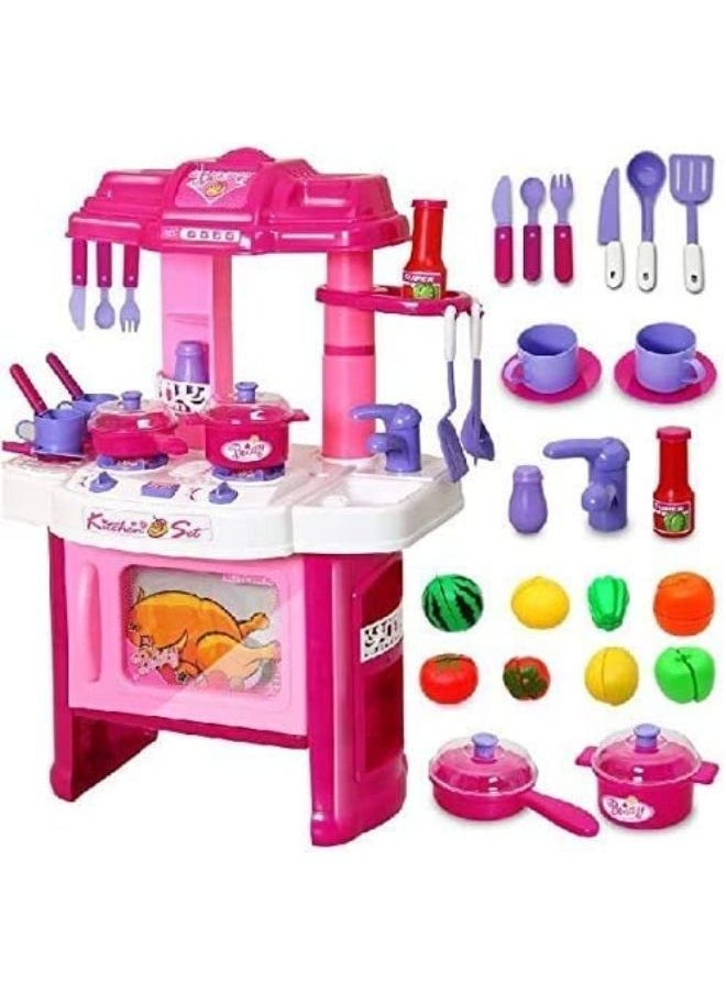 EASY FUTURE Kitchen Set Deluxe Kitchen Appliance Cooking Play Set 008-26 Pretend & Dress Up Kitchen Cook Set For Kids Pretend Play Toy  - Image 1