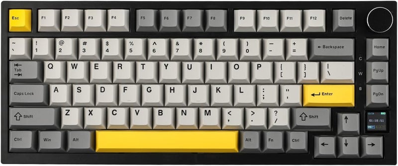 EPOMAKER Ajazz AK820 Pro 75% Mechanical Keyboard, Gasket-Mounted Keyboard with TFT Smart Display&Knob, Bluetooth 5.1/2.4G Wireless/Type-C Wired Custom(Grey, Ajazz Gift Switch) - Image 1
