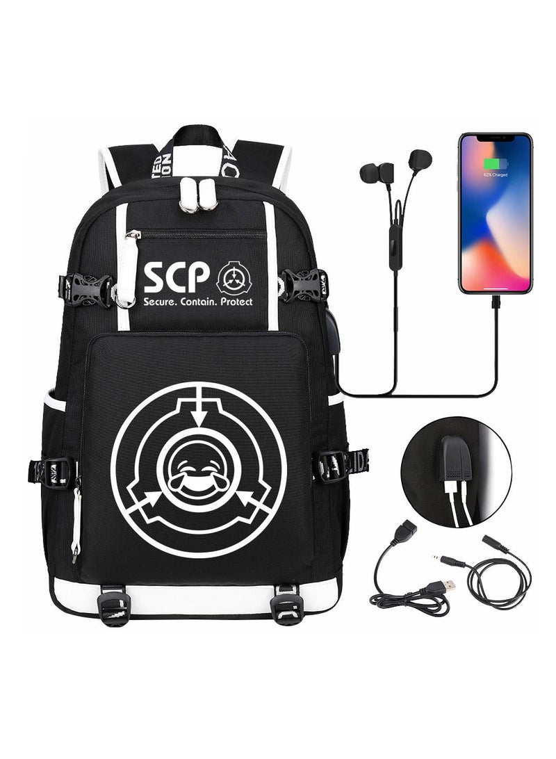 USB Print Youth Casual Travel Backpack