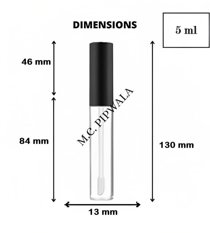 M.C. PIPWALA MC PIPWALA 5 ml Empty Lip Gloss Lip Care Cosmetic Oil Bottles Transparent Empty Clear Lip Containers Tubes Refillable Bottle With Plug Round Acrylic 12 PCS  - Image 2