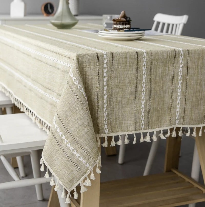 Bluejw Nordic Style Tablecloth – 60% Cotton, 5% Linen, 25% Polyester Blend Printed Table Runner for Dining Table & Coffee Table, Christmas Holiday Decor - Image 1