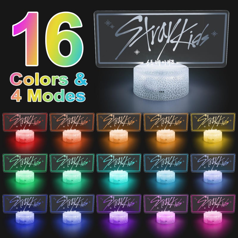 Crazepony Stray LED Night Light 16 Colors Adjustable Night Light with Remote, Suitable for SKZ Stay Fans Gifts, Stray Kids Merch, Room Decor Lamp, Birthday Gifts - Image 2