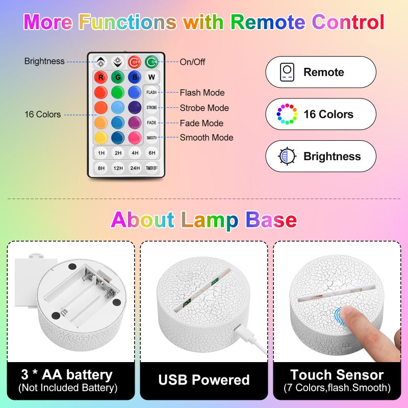 Crazepony Stray LED Night Light 16 Colors Adjustable Night Light with Remote, Suitable for SKZ Stay Fans Gifts, Stray Kids Merch, Room Decor Lamp, Birthday Gifts - Image 3