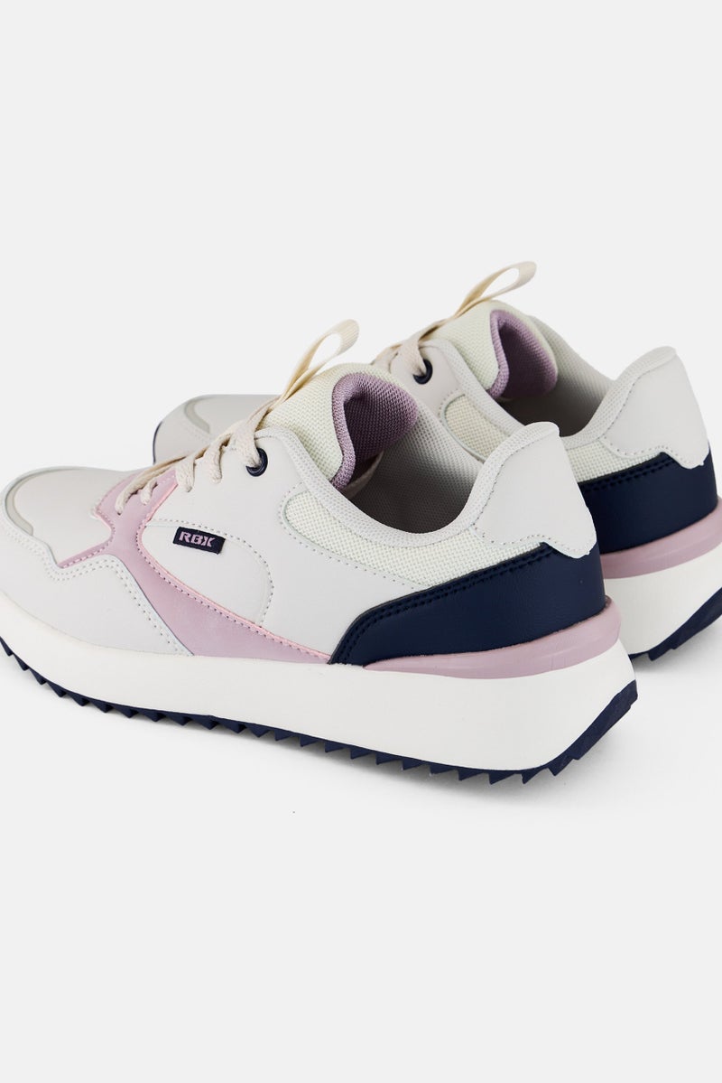 RBX Women Leather Upper Lace Up Outdoor Shoes, Beige - Image 3