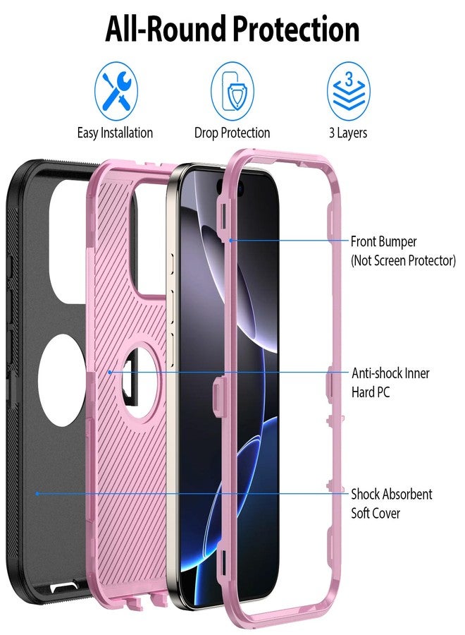 COOYA iphone 16 pro max case full body drop protection rugged case 3 layer hybrid anti slip rubber phone case hard case iphone 16 pro pro case - Image 3