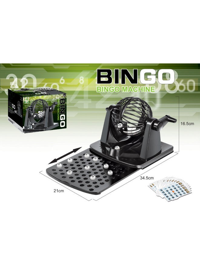 Bingo宾果机75码宾果球带滚筒笼子20片宾果卡游戏摇奖机跨境玩具-颜色:黑色  - Image 2