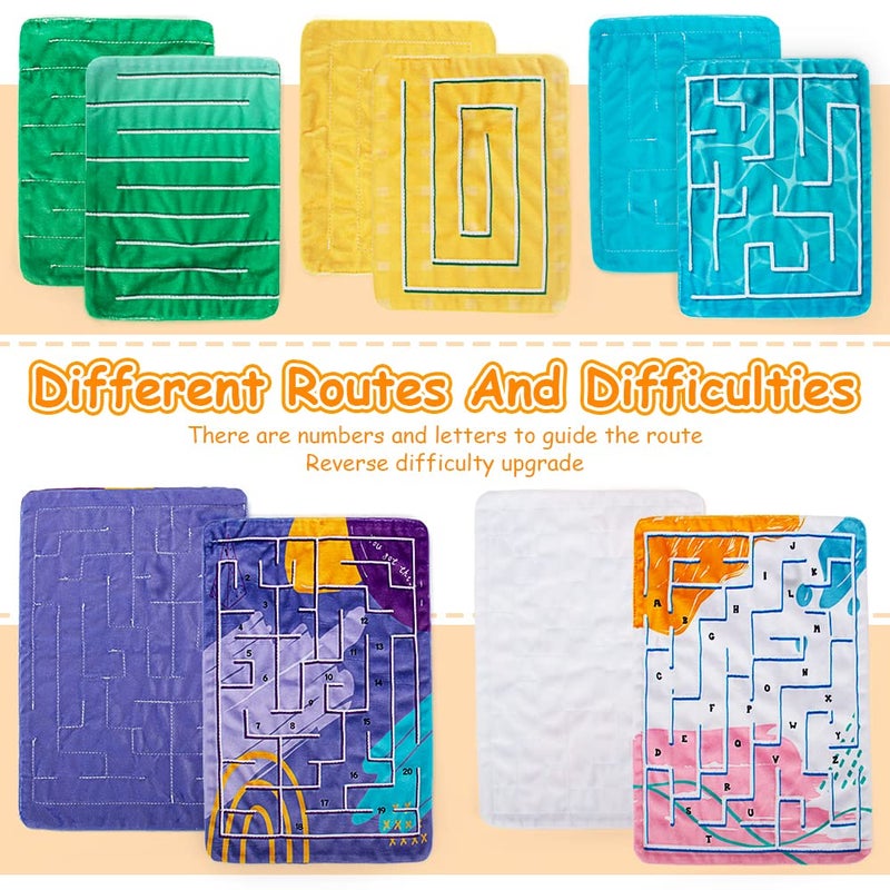 Inbeby 5 Pcs Marble Maze Mat Sensory Fidget Stress Relief Toys,Sensory Mat Anxiety Calming Toys,Tactile Sensory Toys for Kids Adults Teens Autism with Special Needs School Classroom Home Supplies,2 Sizes - Image 3