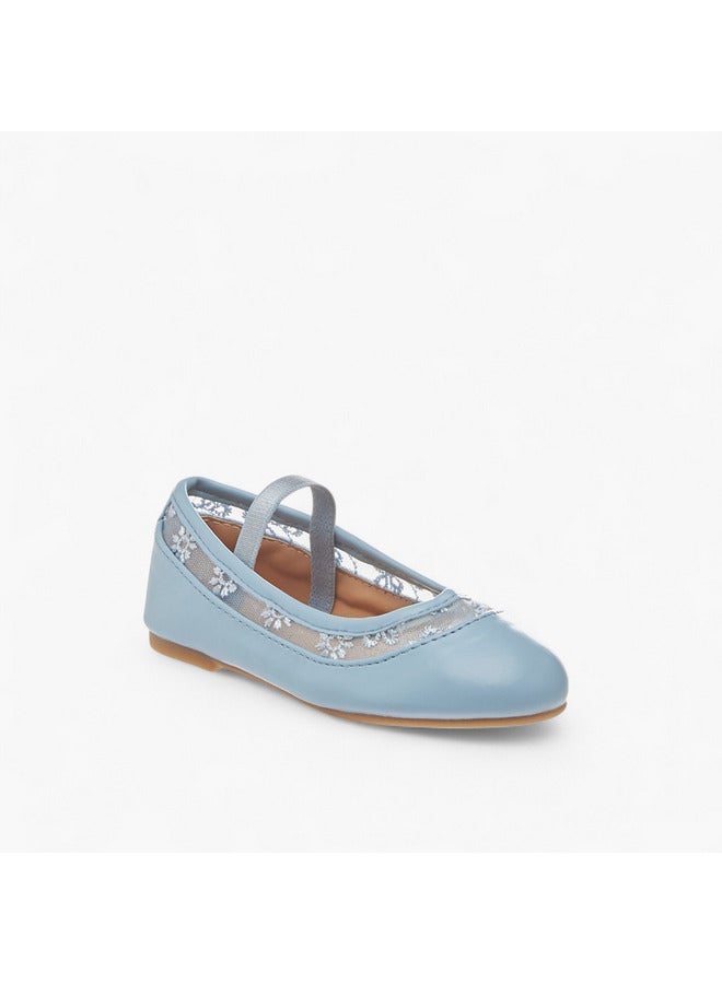 فلورا بيلا من شو إكسبرس حذاء باليرينا مطرز للبنات بشريط مطاطي - Image 2