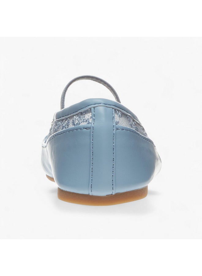 فلورا بيلا من شو إكسبرس حذاء باليرينا مطرز للبنات بشريط مطاطي - Image 5