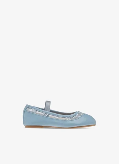 Flora Bella By Shoexpress Flora Bella Embroidered Ballerina Shoes With Elasticated Strap