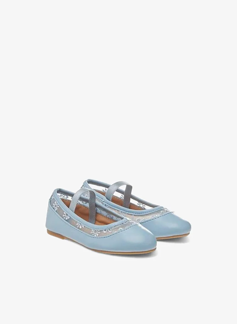 Flora Bella By Shoexpress Flora Bella Embroidered Ballerina Shoes With Elasticated Strap
