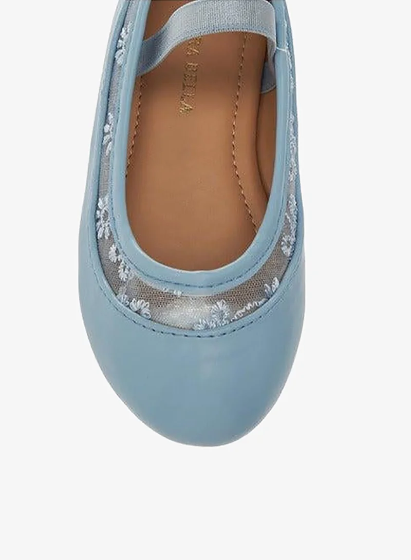 Flora Bella By Shoexpress Flora Bella Embroidered Ballerina Shoes With Elasticated Strap