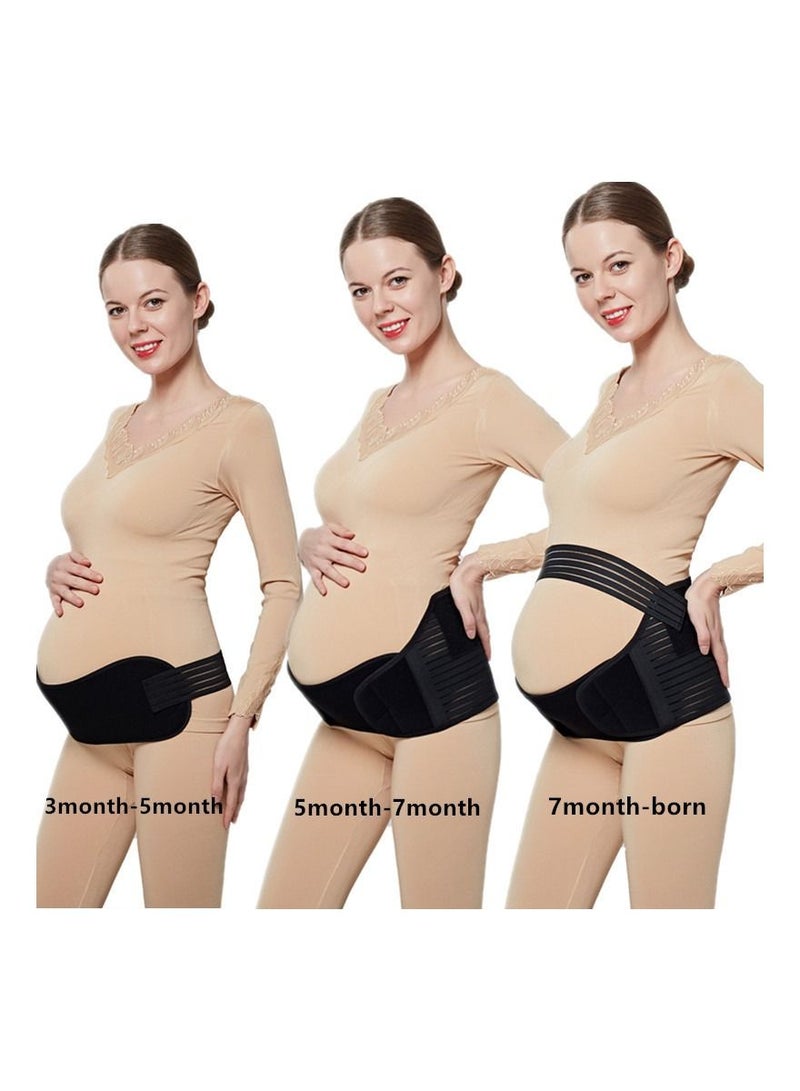 DUNISO Size L 3-Piece Pregnancy Support Maternity Belt, Waist/Back/Abdomen Band, Belly Brace, Black, - Image 5