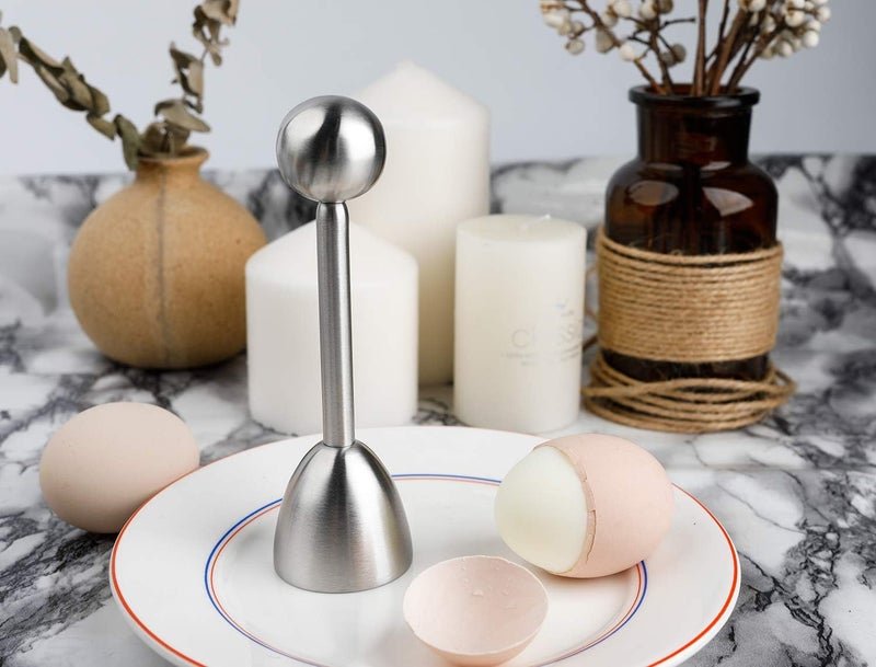 forkmannie Egg Cracker Topper Cutter for Soft Boiled Eggs Stainless Steel Shell Remover Separator Kitchen Tool - Image 5