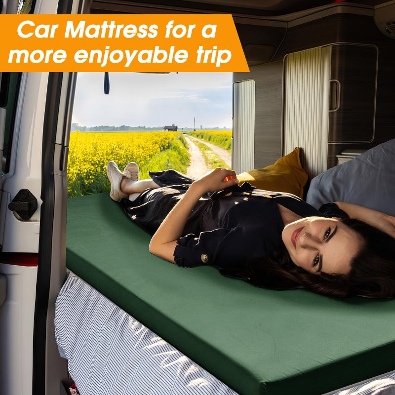 CYMULA Camping Cot Mattress 34in Wide Memory Foam Sleeping Pad,Soft Warm Non-Slip Camping Mattress Topper with Retaining for Adults,Portable Roll up Pad for Travelï¼ˆ79 * 34 * 2,Dark Greenï¼‰ - Image 5