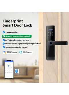 Razuvious Razuvious Smart Lock,Fingerprint Door Lock with 4585 Mortise.Keyless Entry Bluetooth Lock,Free APP,IC Card,Anti-peep Code,Work with Alexa,TT Lock App Control,for Home,Office,Apartment (R1)  - Image 2