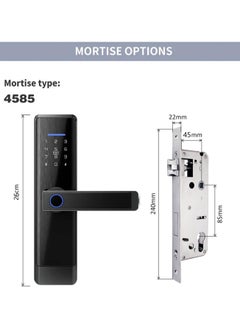 Razuvious Razuvious Smart Lock,Fingerprint Door Lock with 4585 Mortise.Keyless Entry Bluetooth Lock,Free APP,IC Card,Anti-peep Code,Work with Alexa,TT Lock App Control,for Home,Office,Apartment (R1)  - Image 3