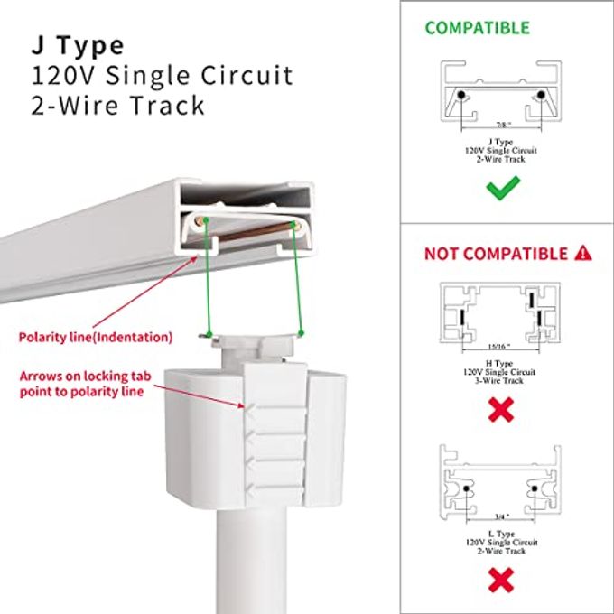 mirrea LED Track Lighting Heads Compatible with Single Circuit J Type Rail Ceiling Spotlight for Accent Task Wall Art Exhibition Lighting 6.5W 4000K Neutral White 24 White Painted Pack of 12 - Image 5