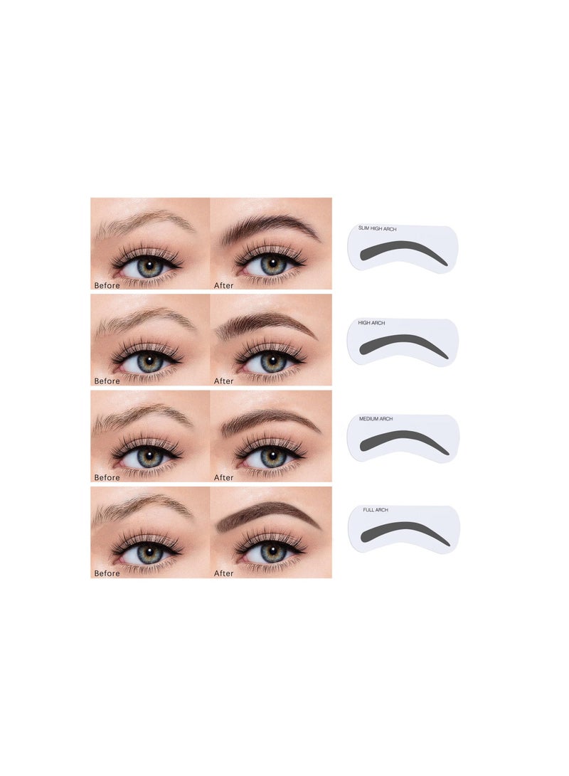 Y&D Eyebrow Palette Kit, 5 Colors Brow Wax,12 Powder, Stamp Stencil Kit Waterproof Eye Makeup with Stencils /Brush/Eyebrow Pencil/Soft Bristle&Powder Brush/Sponge Applicator - Image 4