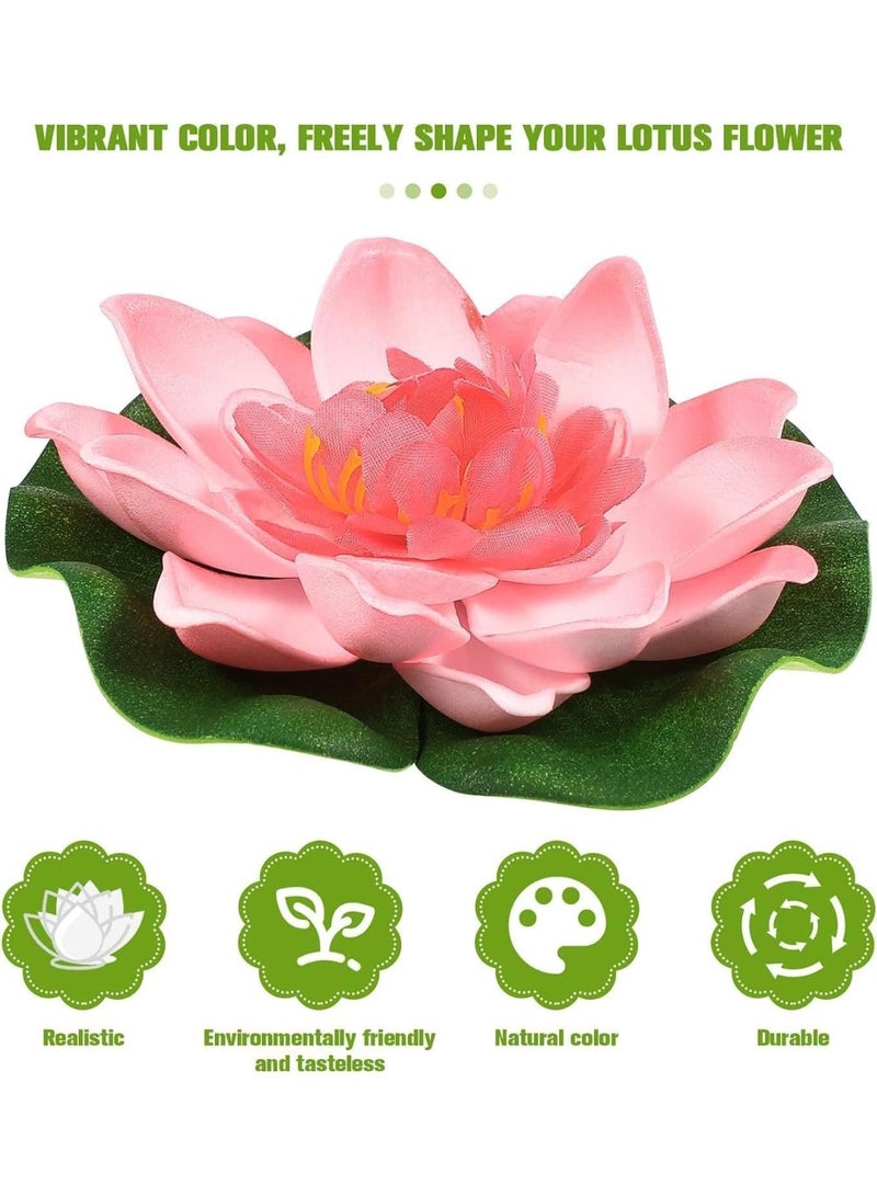 9-Piece Artificial Floating Lotus Flowers & Water Lily Pads Set for Pond, Aquarium, Pool, Fountain, Garden & Home Decoration - Image 3