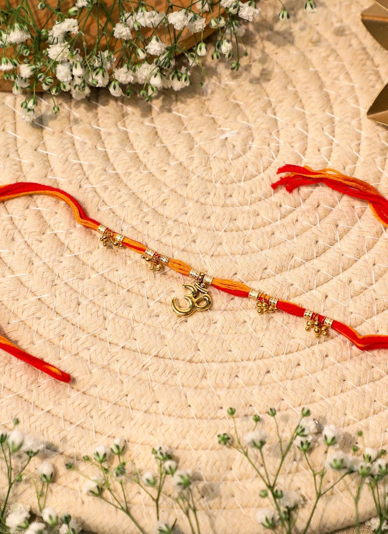 Madhoor Om Rakhi for Brother Red Yellow Raksha Bandhan 1 Piece-38 CM - Image 2