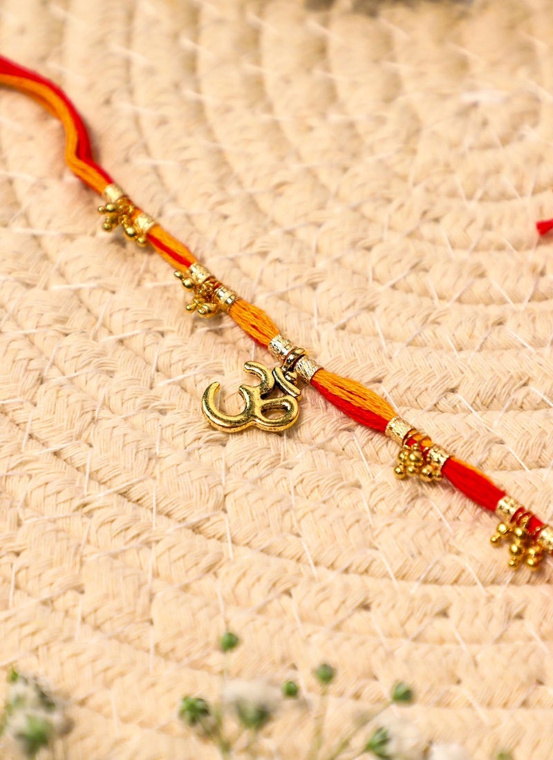 Madhoor Om Rakhi for Brother Red Yellow Raksha Bandhan 1 Piece-38 CM - Image 1