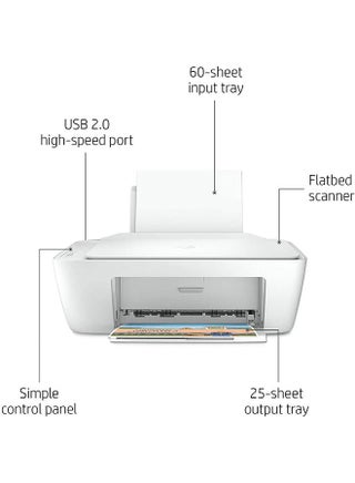طابعة HP DeskJet 2320 الكل في واحد، طباعة، نسخ، مسح ضوئي، سرعة الطباعة تصل إلى 7.5 صفحة في الدقيقة (أسود) و 5.5 صفحة في الدقيقة (أبيض) - view 2