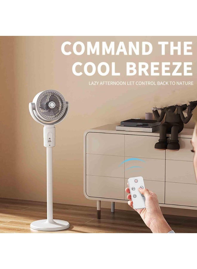 Fan for Bedroom, 120° Oscillating Standing Fan, Quiet Pedestal Fan with DC Motor, 5 Speeds, 35dB, 120° Manual Vertical, 37-42" Adjustable Height,8H Timer, White - Image 3