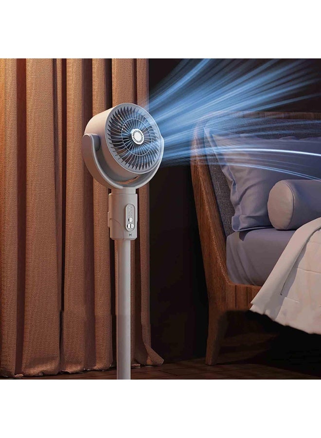 Fan for Bedroom, 120° Oscillating Standing Fan, Quiet Pedestal Fan with DC Motor, 5 Speeds, 35dB, 120° Manual Vertical, 37-42" Adjustable Height,8H Timer, White - Image 5