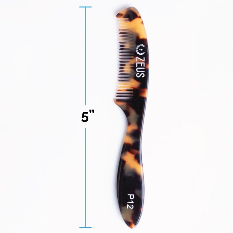 ZEUS Large 5â€ Mustache Comb for Men, Handmade Saw Cut, Long Handle Beard & Mustache Grooming Tool for Precise Styling (Tortoiseshell) P12 - Image 5