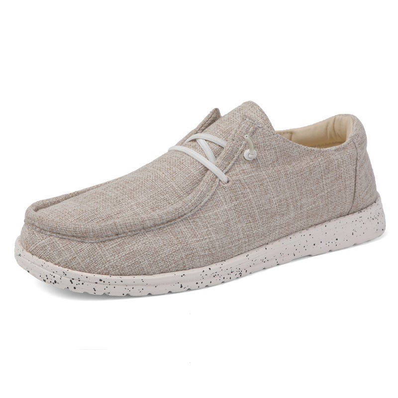Canvas Loafers Men Casual Slip-Ons Couple Khaki